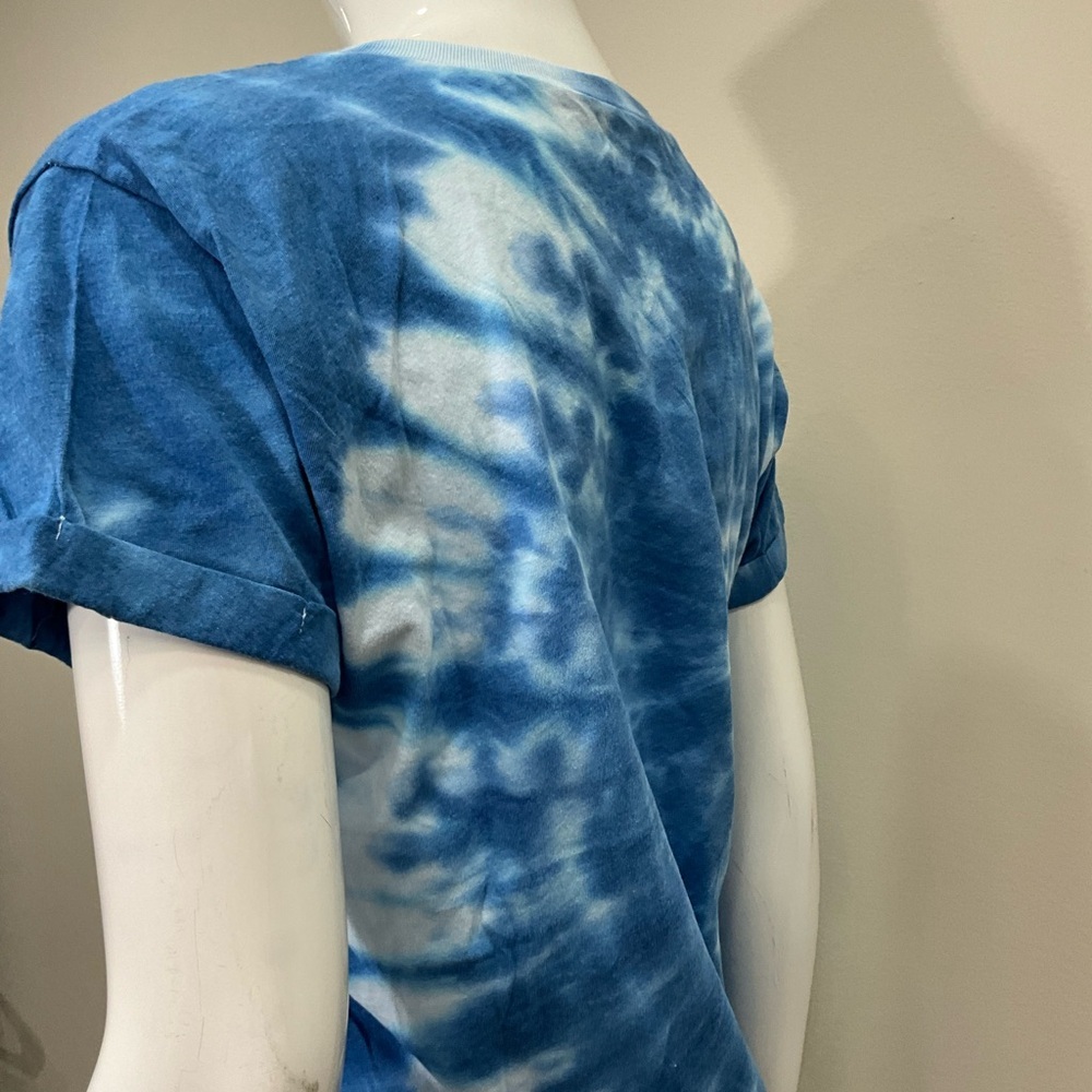 CHASER Blue Tie-Dye Rebel Graphic T-Shirt SS Lightening Bolt M David Bowie Top - Picture 3 of 4